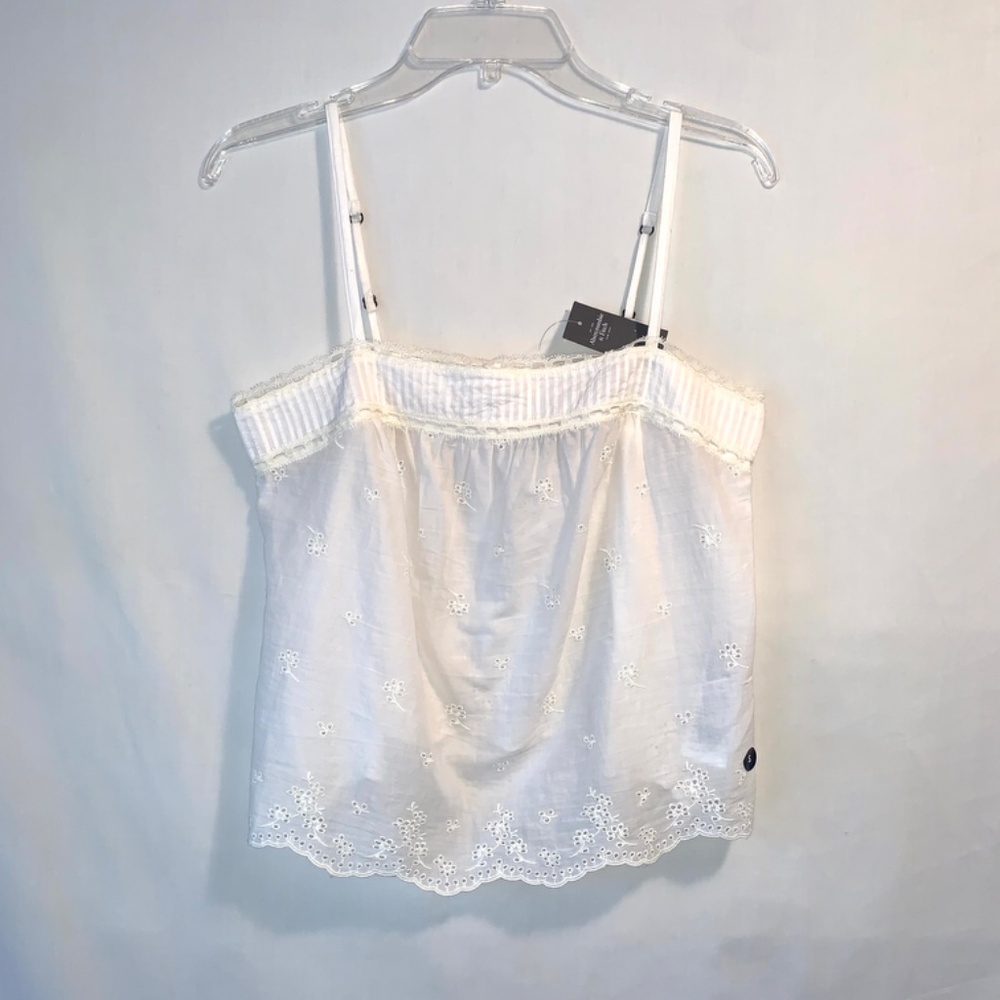 Abercrombie & Fitch Lace Eyelet Spaghetti Strap Crop Top Size Small